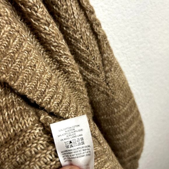Lucky Brand Balloon Sleeve Open Cardigan Womens Size Small Wool Blend Camel - Picture 8 of 9